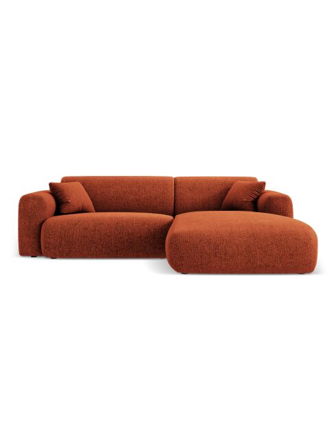Canapé d'angle droit Nolio 4 places terracotta - 235x170x72 cm