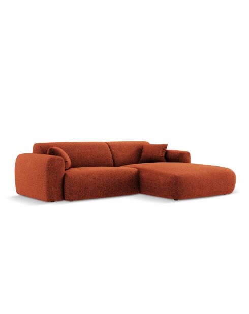 Canapé d'angle droit Nolio 4 places terracotta - 235x170x72 cm