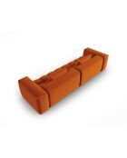 Modulares 5-Sitzer-Sofa Verona aus Terrakottasamt, 290 x 85 x 70 cm