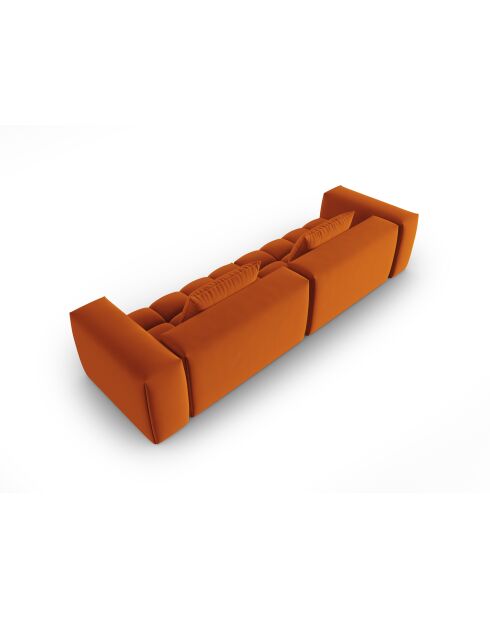 Sofá modular Verona de 5 plazas de terciopelo terracota - 290x85x70 cm