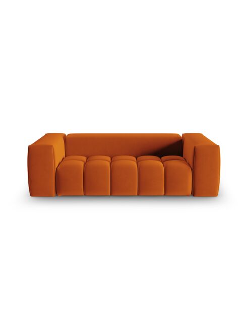 Canapé modulaire velours Verona 3 places terracotta - 200x85x70 cm