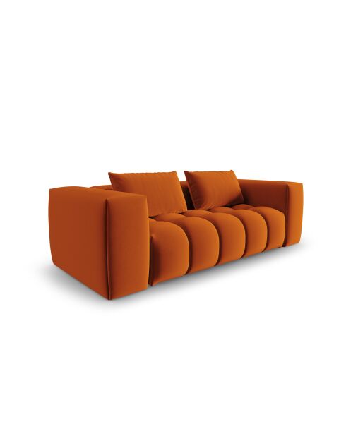 Canapé modulaire velours Verona 3 places terracotta - 200x85x70 cm