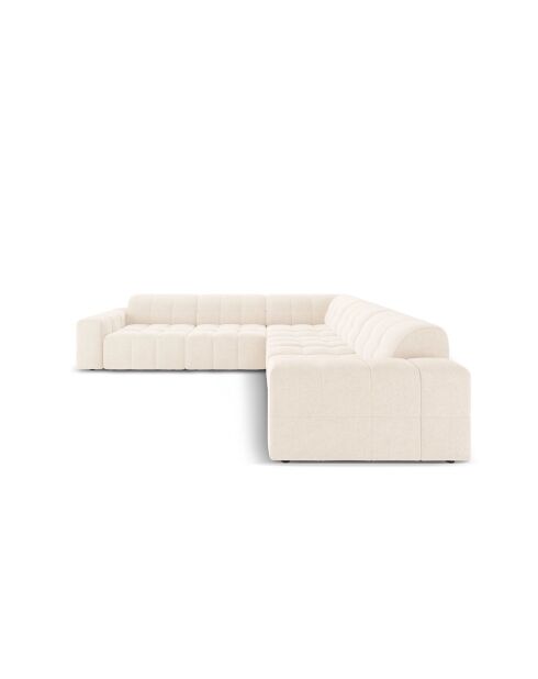 Chicago symmetrisches Ecksofa aus Samt für 4 Personen, hellbeige — 285 x 285 x 78 cm