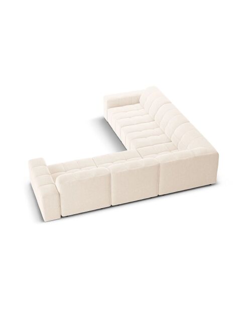 Chicago symmetrisches Ecksofa aus Samt für 4 Personen, hellbeige — 285 x 285 x 78 cm