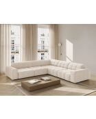 Chicago symmetrisches Ecksofa aus Samt für 4 Personen, hellbeige — 285 x 285 x 78 cm
