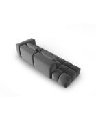 Canapé modulable gauche en velours Verona 4 places gris chaud - 265x85x70 cm