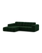 Chicago velvet linkerhoekbank 3-zits fles groen - 234x167x78 cm