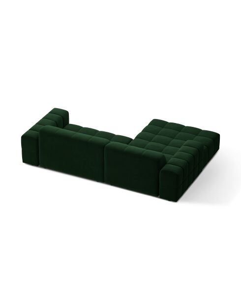 Chicago velvet linkerhoekbank 3-zits fles groen - 234x167x78 cm