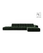 Divano angolare destro Chicago a 5 posti in velluto verde bottiglia - 348x167x78 cm