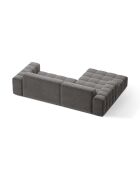 Chicago Velvet Ecksofa links 3-Sitzer hellgrau - 234x167x78 cm