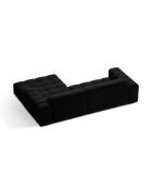 Chicago 3-Sitzer-Ecksofa aus schwarzem Samt, rechts, 234 x 167 x 78 cm