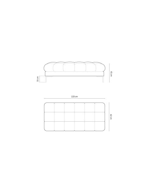 Banco Bali de 2 plazas beige - 133x62x40 cm