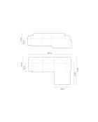 Nolio 4-Sitzer hellgraues rechtes Ecksofa - 260x170x72 cm