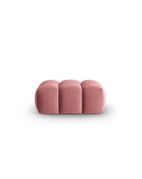 Verona 1-zits voetenbank van flamingofluweel - 60x85x40 cm