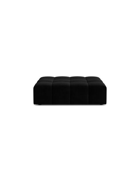 Pouf Chicago in velluto a 1 posto nero - 102x84x42 cm