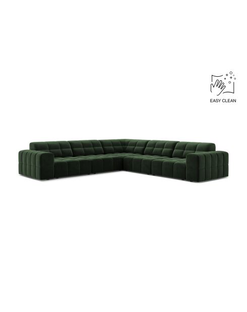 Chicago symmetrisches Ecksofa aus Samt für 4 Personen, flaschengrün — 285 x 285 x 78 cm