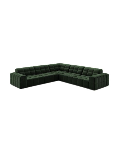 Chicago symmetrisches Ecksofa aus Samt für 4 Personen, flaschengrün — 285 x 285 x 78 cm