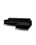 Divano angolare destro nero a 5 posti Bali - 293x185x75 cm
