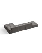 Chicago 5-Sitzer-Ecksofa aus Samt rechts hellgrau - 348x167x78 cm