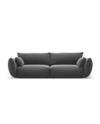 Canapé velours Matera 3 places gris foncé - 208x110x85 cm