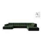 Panorama-Ecksofa (rechte Seite) Chicago 7-Sitzer aus Samt, flaschengrün — 375 x 263 x 78 cm