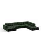 Panorama-Ecksofa (rechte Seite) Chicago 7-Sitzer aus Samt, flaschengrün — 375 x 263 x 78 cm