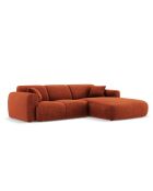 Divano angolare destro in terracotta Nolio 4 posti - 260x170x72 cm