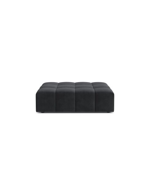 Pouf velours Chicago 1 places gris - 102x84x42 cm