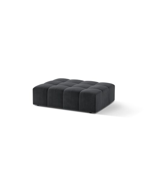 Pouf velours Chicago 1 places gris - 102x84x42 cm