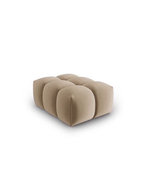 Pouf velours Verona 1 places le sable - 60x85x40 cm
