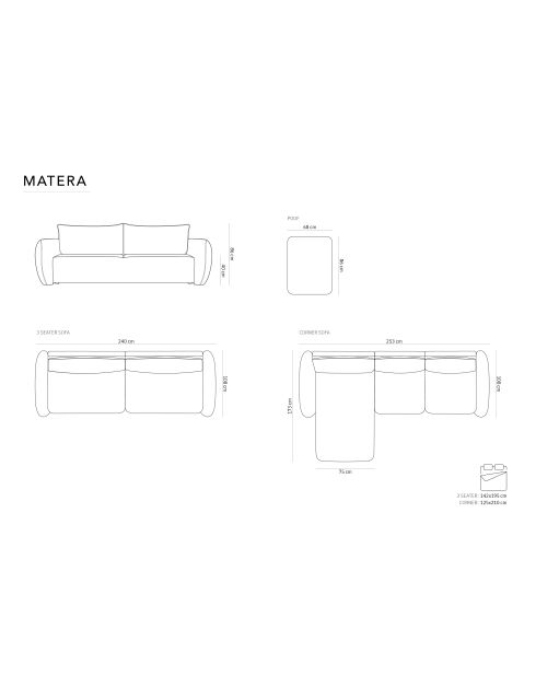 Matera 1-zits voetenbank koningsblauw - 86x68x40 cm