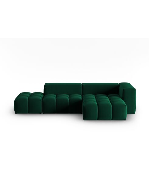 Verona 4-zits modulaire fluwelen hoekbank rechts, flesgroen - 265x145x70 cm