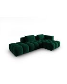 Modulares Ecksofa Verona aus Samt für 4 Personen, flaschengrün — 265 x 145 x 70 cm