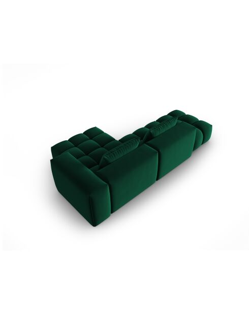 Verona 4-zits modulaire fluwelen hoekbank rechts, flesgroen - 265x145x70 cm