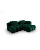 Modulares Ecksofa Verona aus Samt für 3 Personen, rechts, flaschengrün — 205 x 145 x 70 cm