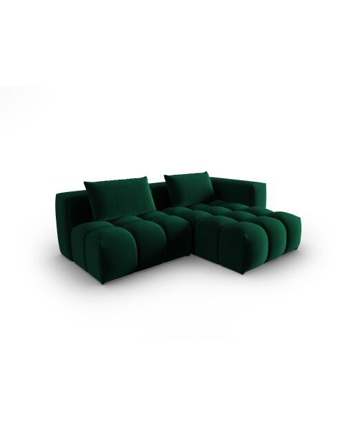 Verona 3-zits modulaire fluwelen hoekbank rechts, flesgroen - 205x145x70 cm