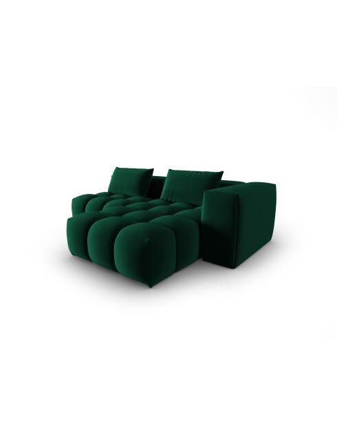 Verona 3-zits modulaire fluwelen hoekbank rechts, flesgroen - 205x145x70 cm
