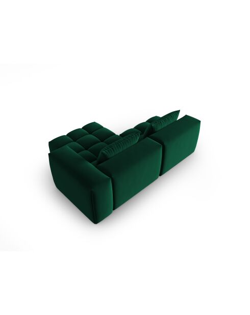 Verona 3-zits modulaire fluwelen hoekbank rechts, flesgroen - 205x145x70 cm