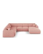 Nolio 6-Sitzer-Ecksofa mit rosafarbenem Panoramablick links, 342 x 252 x 72 cm
