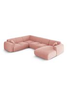 Nolio 6-Sitzer-Ecksofa mit rosafarbenem Panoramablick links, 342 x 252 x 72 cm