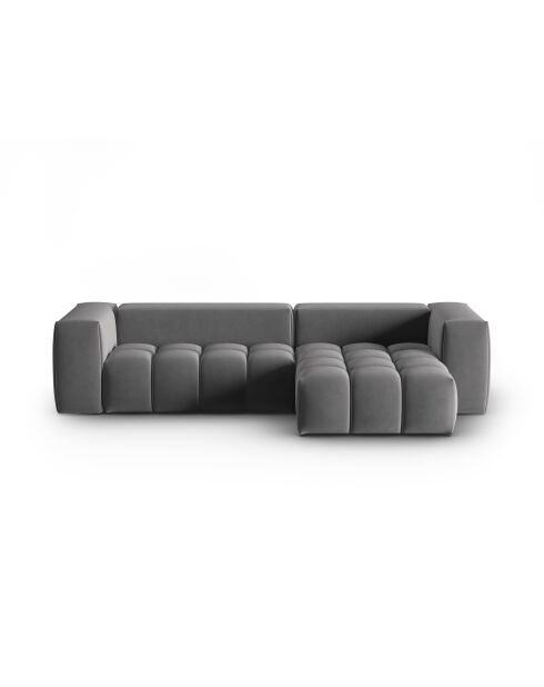 Verona 3-zits warmgrijze modulaire fluwelen hoekbank rechts - 260x145x70 cm