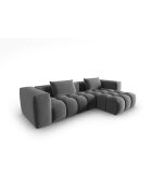 Verona 3-zits warmgrijze modulaire fluwelen hoekbank rechts - 260x145x70 cm