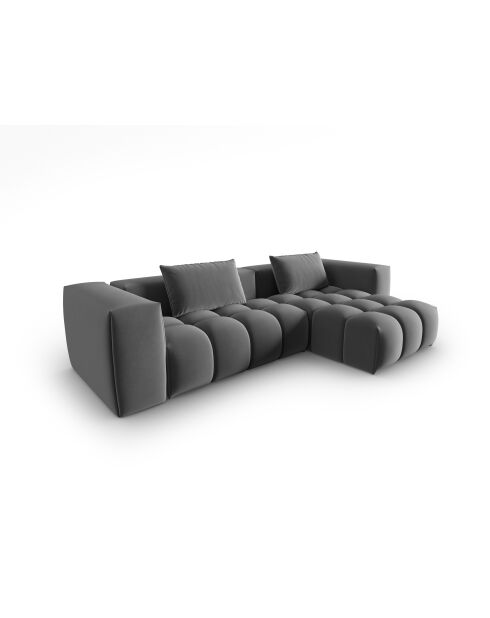 Verona 3-zits warmgrijze modulaire fluwelen hoekbank rechts - 260x145x70 cm