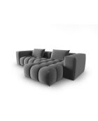 Verona 3-zits warmgrijze modulaire fluwelen hoekbank rechts - 260x145x70 cm