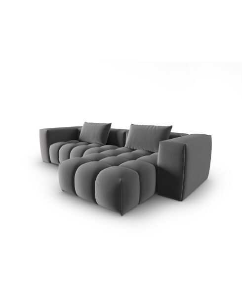 Verona 3-zits warmgrijze modulaire fluwelen hoekbank rechts - 260x145x70 cm