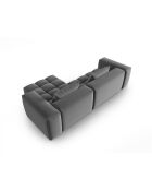Verona 3-zits warmgrijze modulaire fluwelen hoekbank rechts - 260x145x70 cm