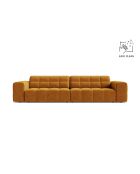 Sofá Chicago de terciopelo 4 plazas amarillo - 252x102x78 cm