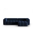 Modulares Ecksofa Verona aus Samt für 3 Personen, rechts, königsblau - 260x145x70 cm