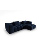 Modulares Ecksofa Verona aus Samt für 3 Personen, rechts, königsblau - 260x145x70 cm