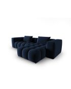 Modulares Ecksofa Verona aus Samt für 3 Personen, rechts, königsblau - 260x145x70 cm